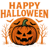 Happy Halloween pumpkin print