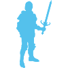Blauer Ritter Silhouette