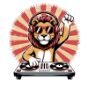 Lion DJ avec casque