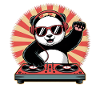 Panda DJ avec casque