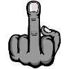 Middle Finger Stinky Finger Design Grey