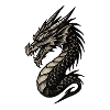 Schwarzweiß Drachenkopf Ornament