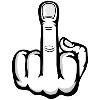 Middle Finger Stinky Finger Design White