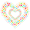 Rainbow Dot Heart Pattern Tee