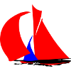 Red Sailboat Silhouette