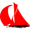 Red Sailboat Silhouette