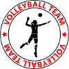 Volleyball Team Circle Emblem