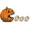 Funny Adventure Halloween Pumpkin Eating Ghosts