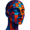 Vibrant Cubist Mosaic Portrait
