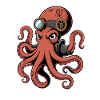 Octopus in steampunk style with monocle