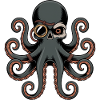 Octopus in steampunk style with monocle