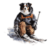Border Collie Dog Ski Skiing