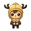 Deer Cute Comic Winter