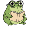 Geeky Green Frog Reading