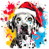 Cheerful Dalmatian Santa Splash