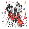 Dalmatian with red scarf