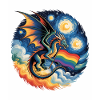 Pridelike Dragon with Rainbow Flag