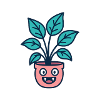 Pot de fleurs joyeux