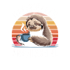 Offizielles Arbeitsshirt Faultier Kaffee Retro