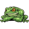 Cool frog with crossed arms cartoon
