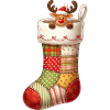 Cute cartoon reindeer in Christmas sock