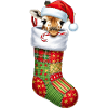 Cute cartoon giraffe in Christmas sock