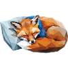 Sleeping Fox in Polygon Style