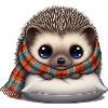 Cuddly hedgehog with scarf