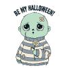 Adorable skull in striped sweater