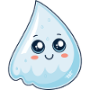 Smiling Blue Kawaii Drop