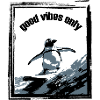 Penguin Surfboard Art Print