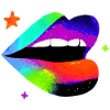 Rainbow Lip Pop Art