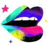 Prismatic Rainbow Lips Pop Art