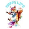 Happy Life Squirrel Design