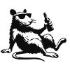 Rat with bottle of sunglasses
