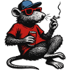 Rat with sunglasses smoking