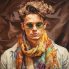 Bunter Schal Stilportrait