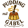 Pudding with fork