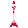 Symbole rouge d'une flèche amérindienne