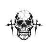 Gothic Skull Cross Print Germanic