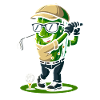 Cactus Golfer Cartoon