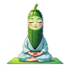 Cucumber Head Meditation Figure Kimono