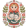 Matryoshka Cat with Flower Greeting