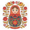 Matryoshka Flower Wreath Design