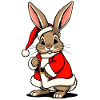 Lapin comme Père Noël à Noël