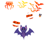 Halloween Costume Skeleton with Bats Pumpkin