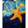 Starfish Van Gogh Style Starry Night