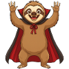 Funny Halloween Sloth Vampire Cartoon Fun