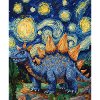 Dino stégosaure style van gogh étoilé