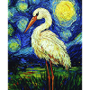 Cigogne Oiseau Style Van Gogh